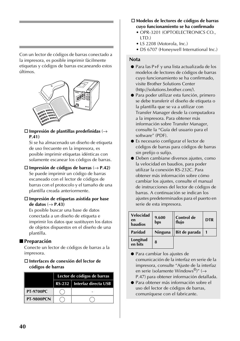 P.40) | Brother P-TOUCH PT-97OOPC User Manual | Page 97 / 118