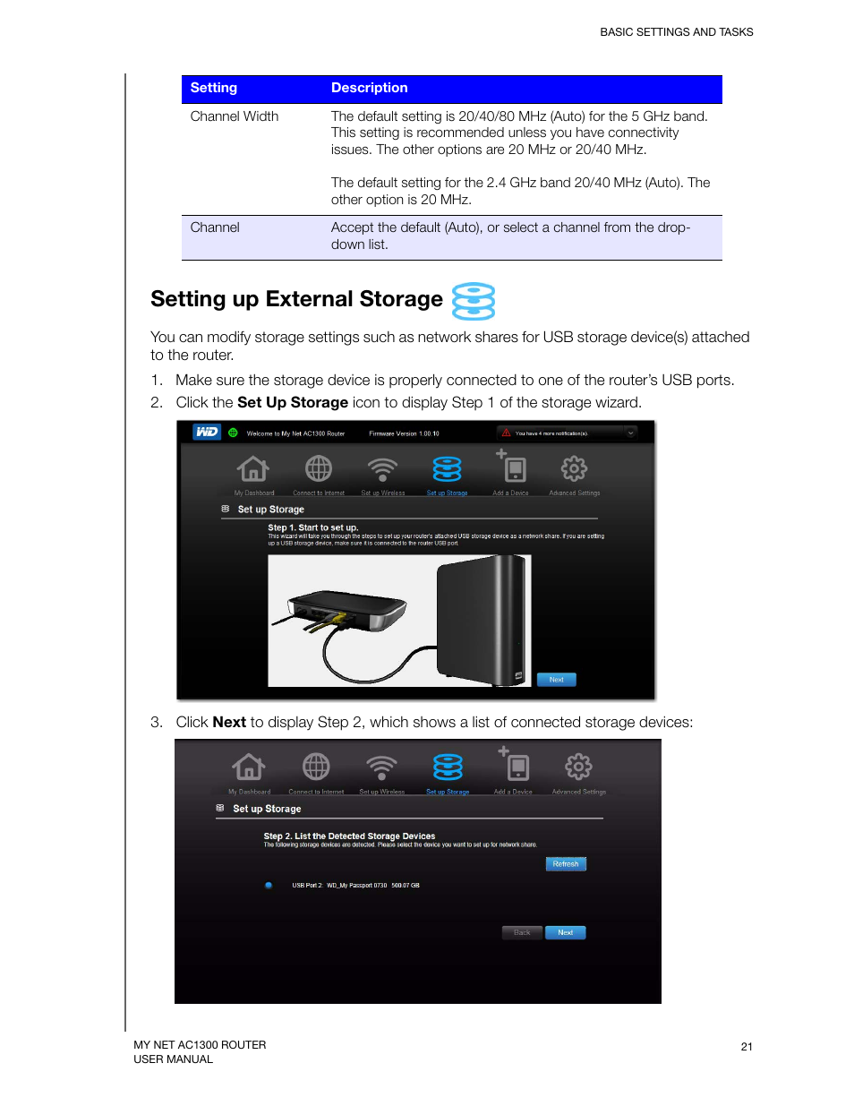 Setting up external storage, Setting up external storageadd | Western Digital My Net AC1300 Router User Manual User Manual | Page 25 / 77