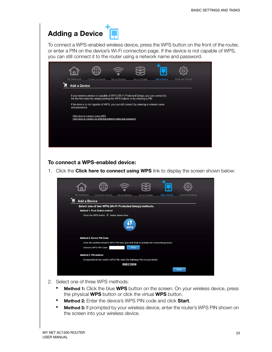 Adding a device, Ing a device | Western Digital My Net AC1300 Router User Manual User Manual | Page 27 / 77