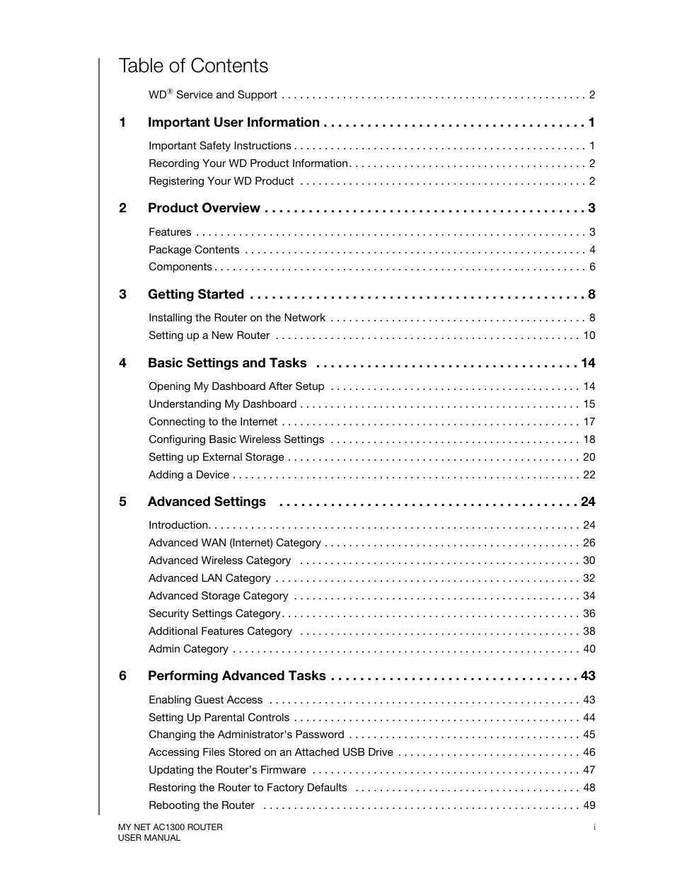 Western Digital My Net AC1300 Router User Manual User Manual | Page 3 / 77