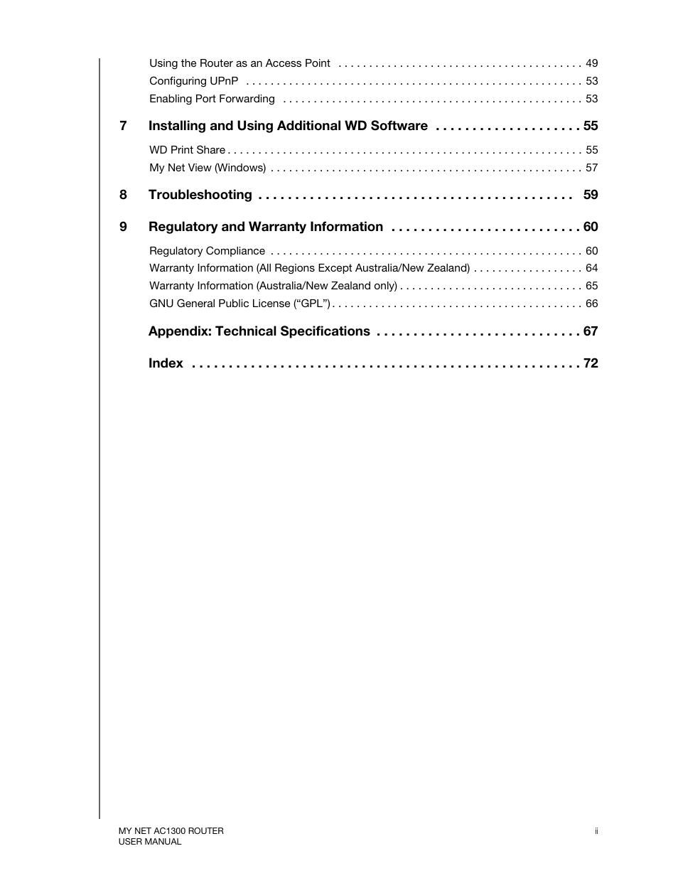 Western Digital My Net AC1300 Router User Manual User Manual | Page 4 / 77