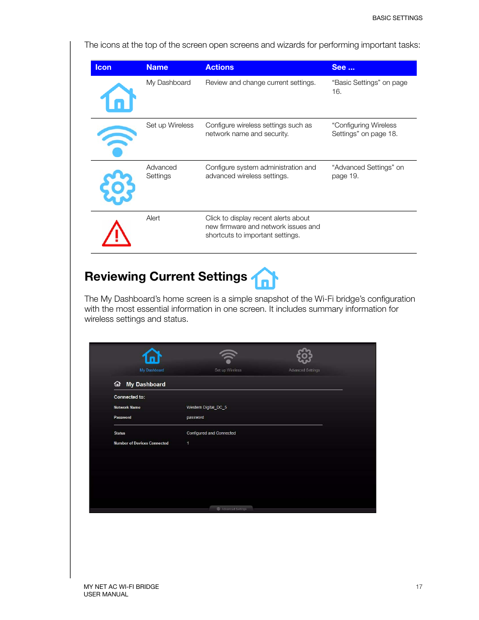 Reviewing current settings | Western Digital My Net AC Bridge User Manual User Manual | Page 20 / 42
