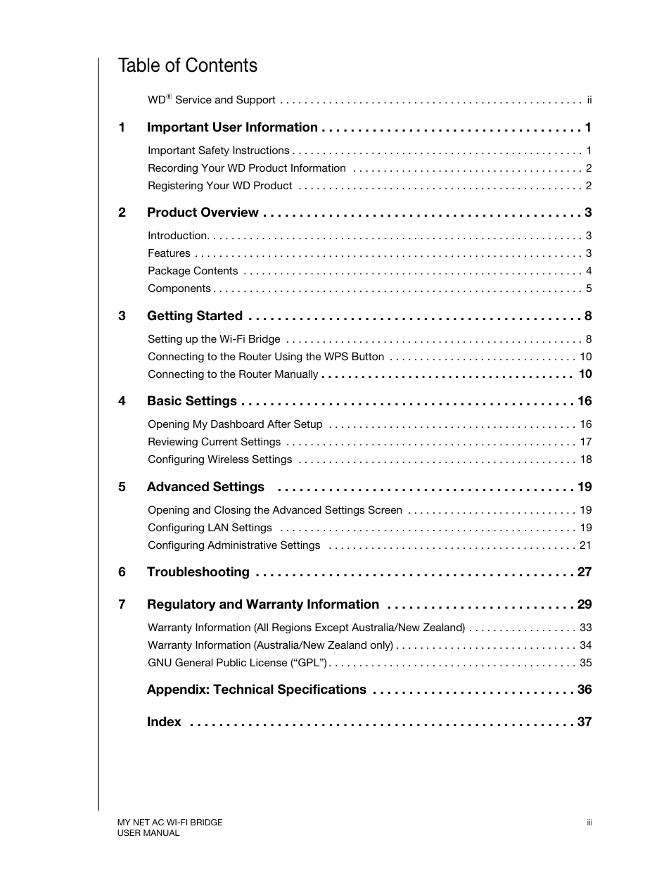 Western Digital My Net AC Bridge User Manual User Manual | Page 3 / 42