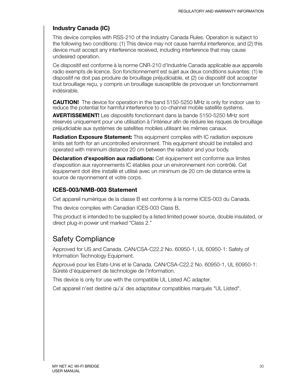 Safety compliance | Western Digital My Net AC Bridge User Manual User Manual | Page 33 / 42