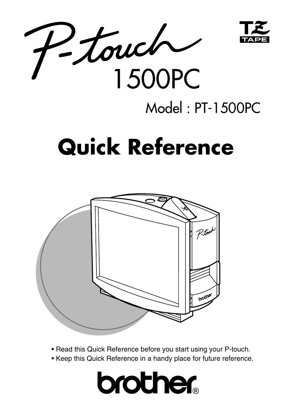 Brother P-TOUCH PT-1500PC User Manual | 55 pages