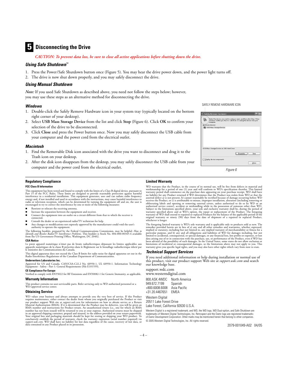 Disconnecting the drive | Western Digital WD Dual-Option USB External Drive Quick Install Guide User Manual | Page 4 / 4