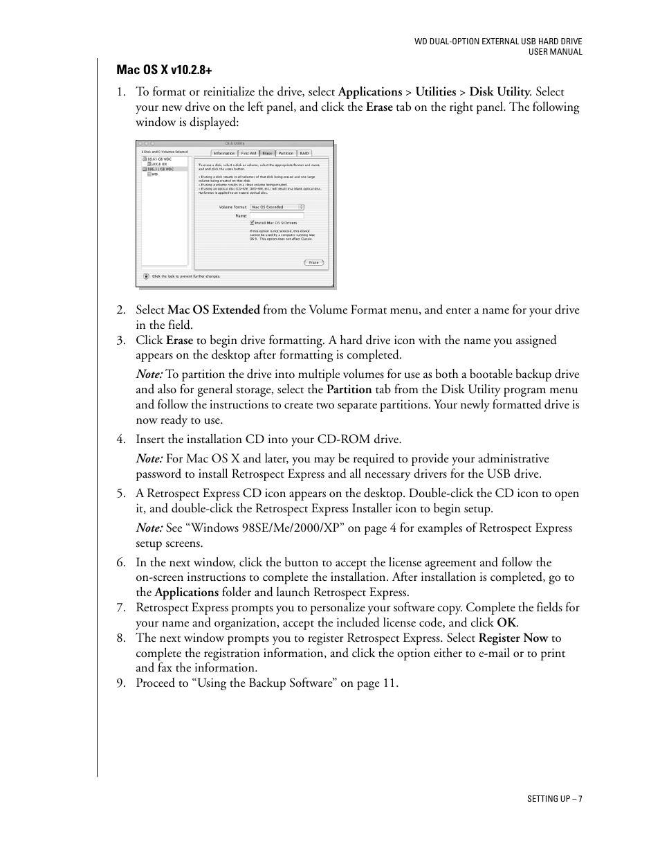 Mac os x v10.2.8 | Western Digital WD Dual-Option USB External Drive User Manual User Manual | Page 11 / 30