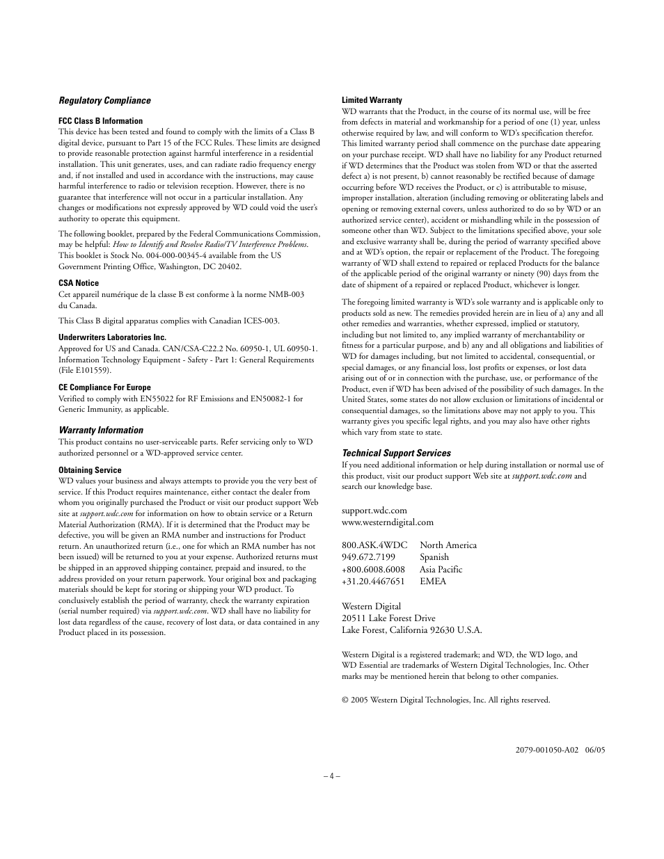 Western Digital WD Essential USB 2.0 Quick Install Guide User Manual | Page 4 / 4