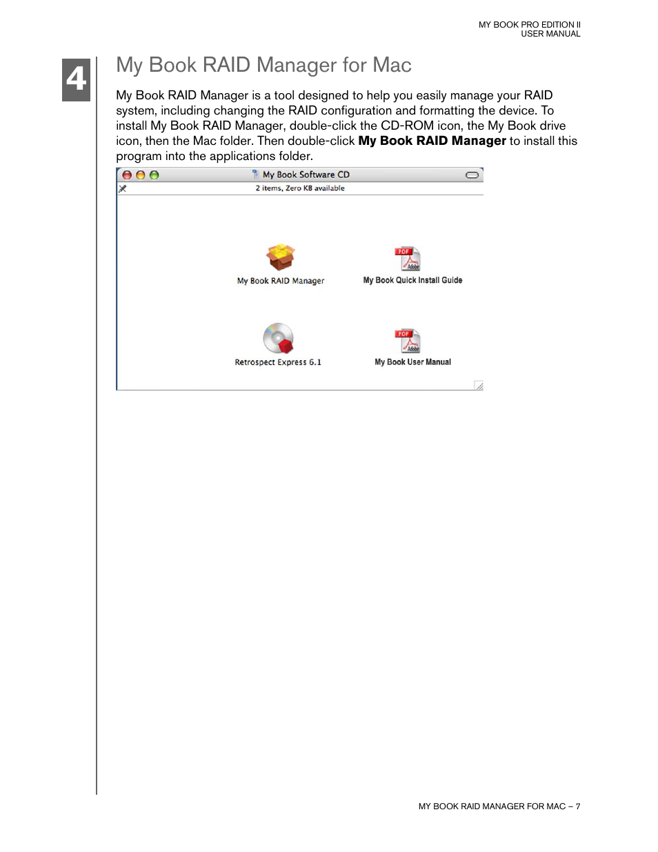 My book raid manager for mac | Western Digital My Book Pro Edition II User Manual User Manual | Page 10 / 29