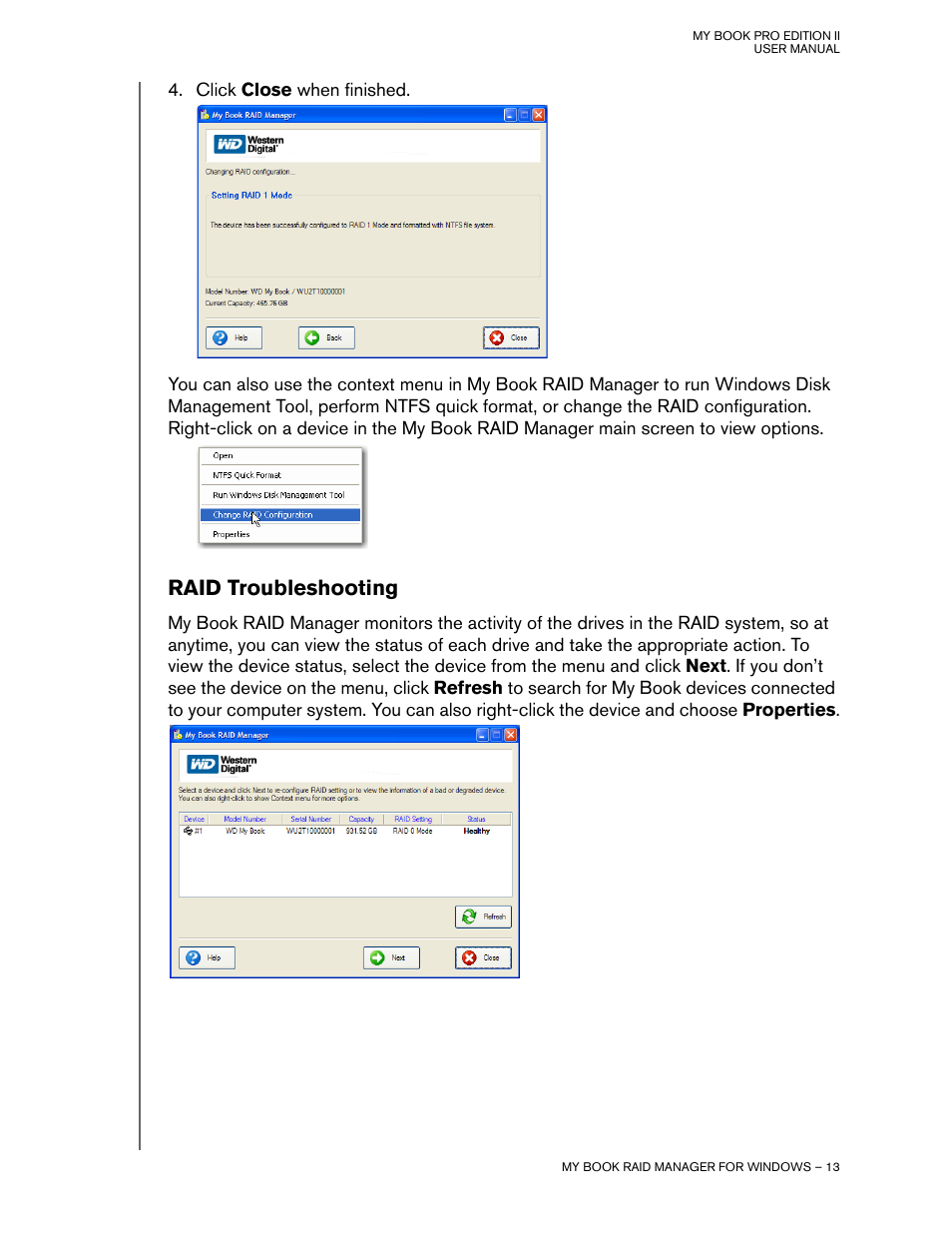 Raid troubleshooting | Western Digital My Book Pro Edition II User Manual User Manual | Page 16 / 29