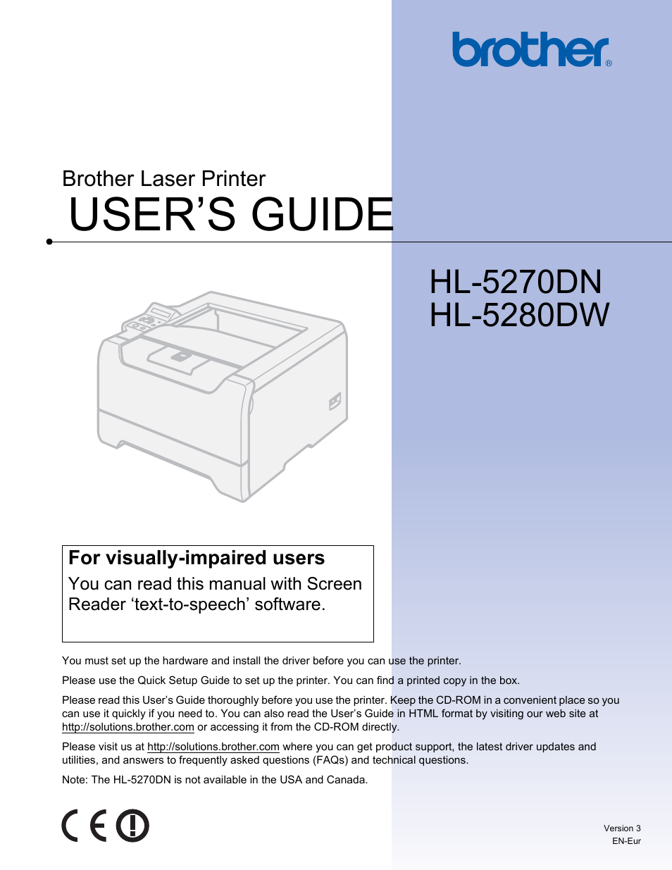 Brother HL-5280DW User Manual | 152 pages