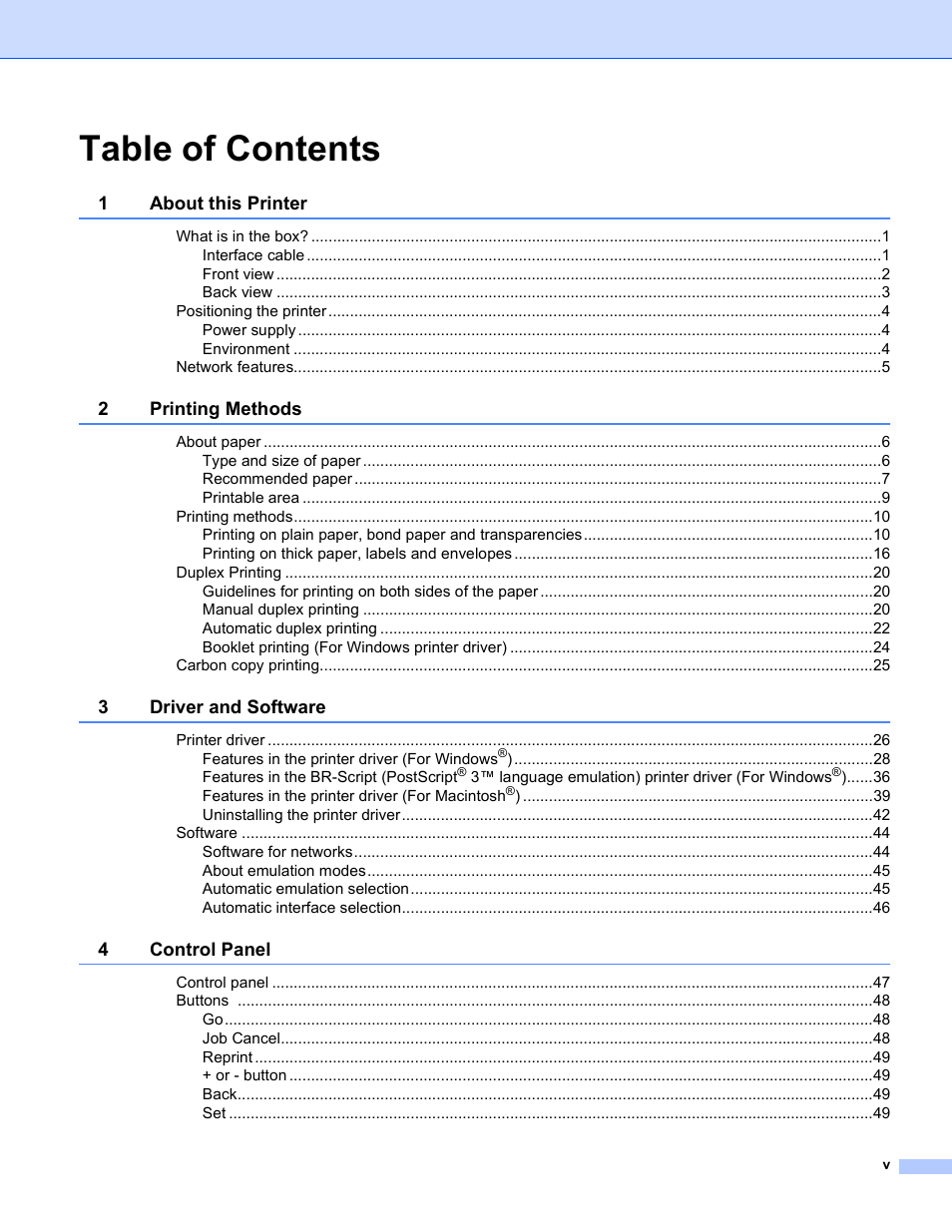 Brother HL-5280DW User Manual | Page 6 / 152