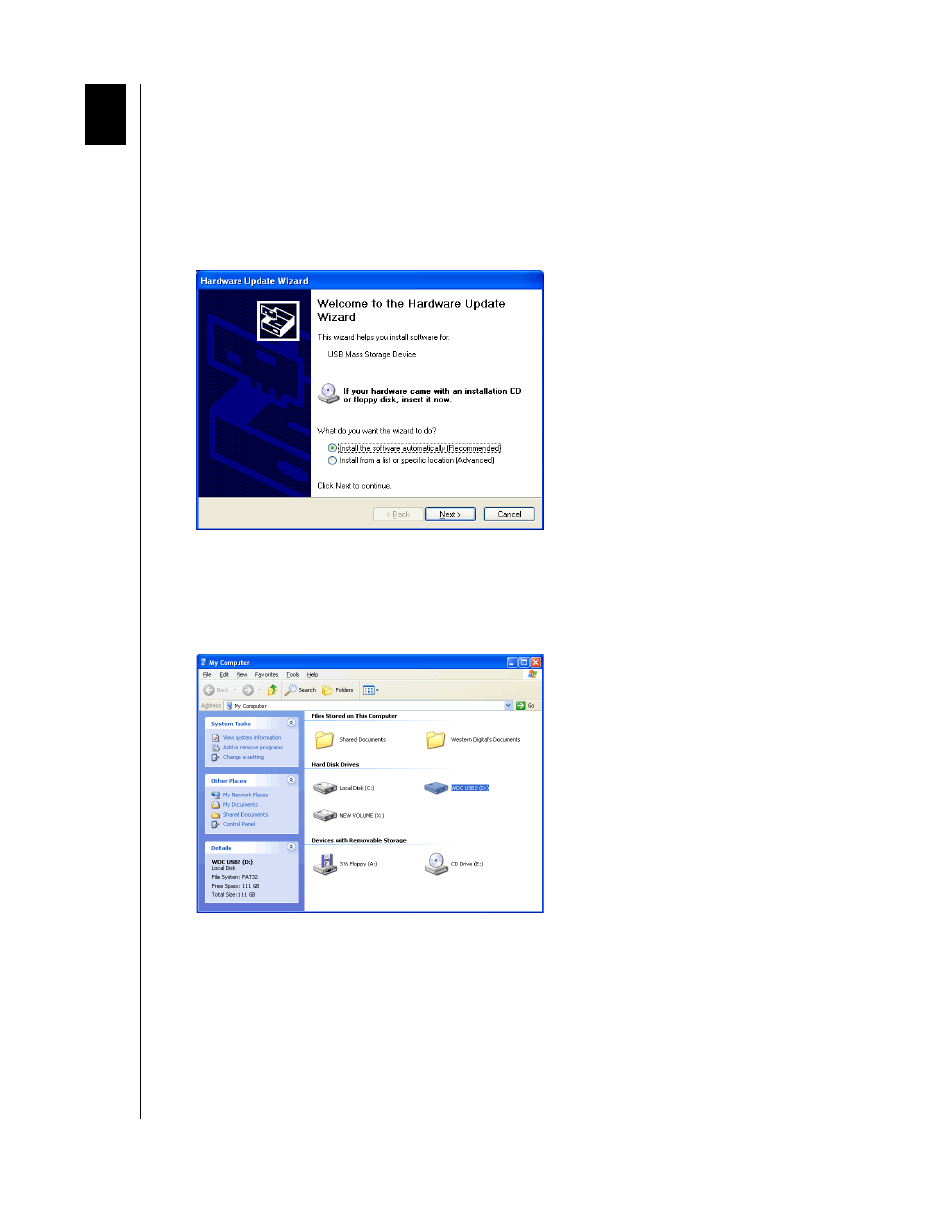 Installing the drivers, Windows® setup, Windows | Setup | Western Digital WD Series I USB External Drive User Manual User Manual | Page 7 / 14