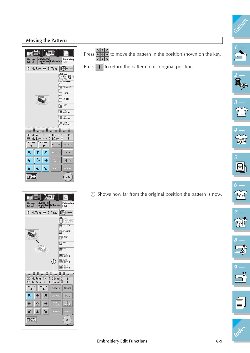 Moving the pattern -9 | Brother ULT 2003D User Manual | Page 248 / 321