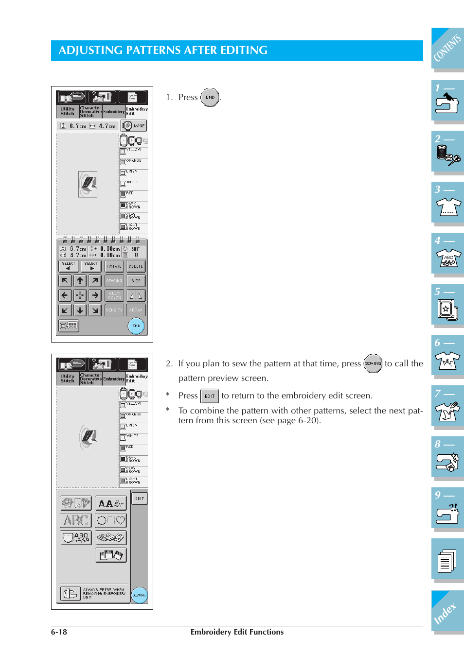 Adjusting patterns after editing -18, Adjusting patterns after editing | Brother ULT 2003D User Manual | Page 257 / 321