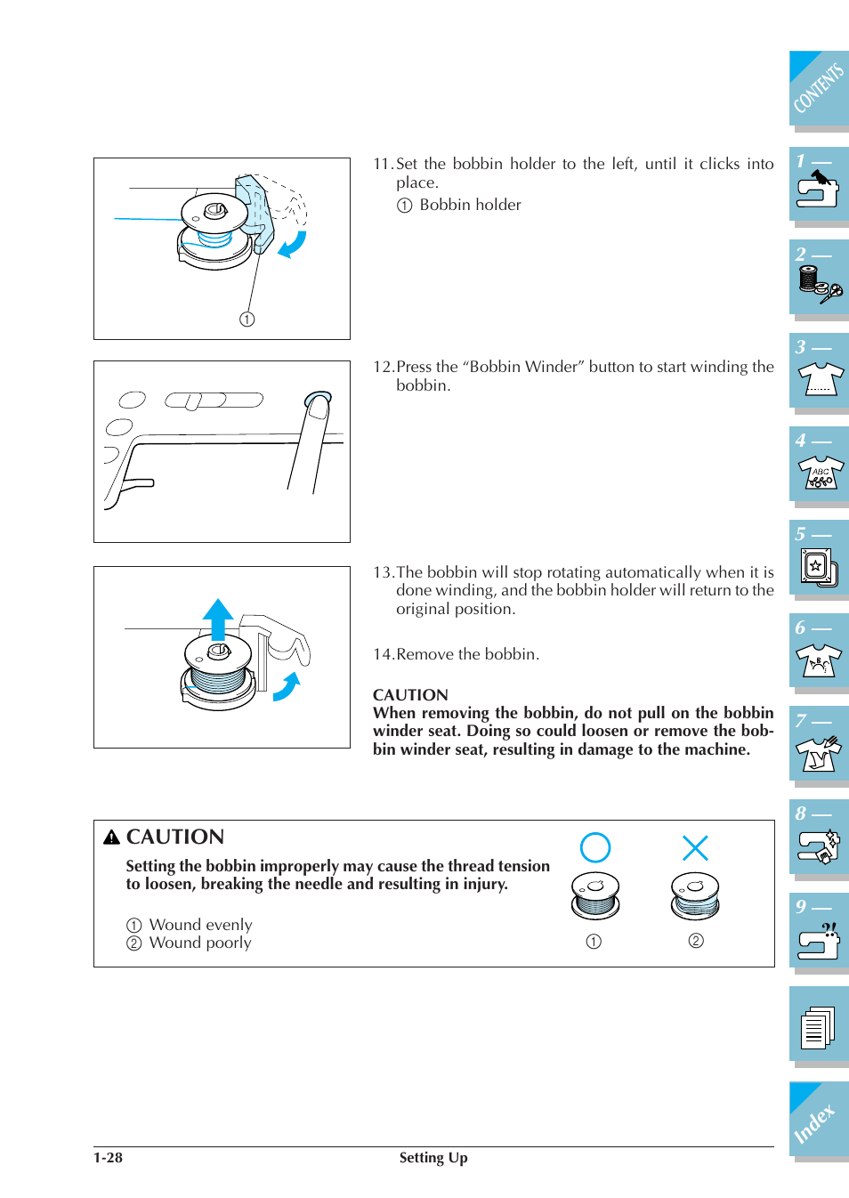 Caution | Brother ULT 2003D User Manual | Page 39 / 321