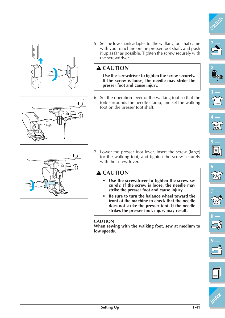 Caution | Brother ULT 2003D User Manual | Page 52 / 321
