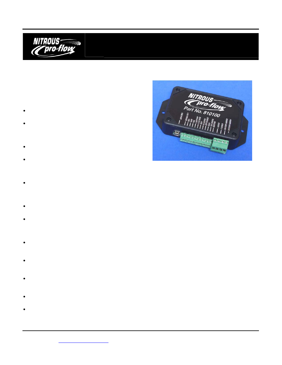 Wilson Manifolds 810100 Progressive Nitrous Controller and Vehicle Data Logger User Manual | 18 pages