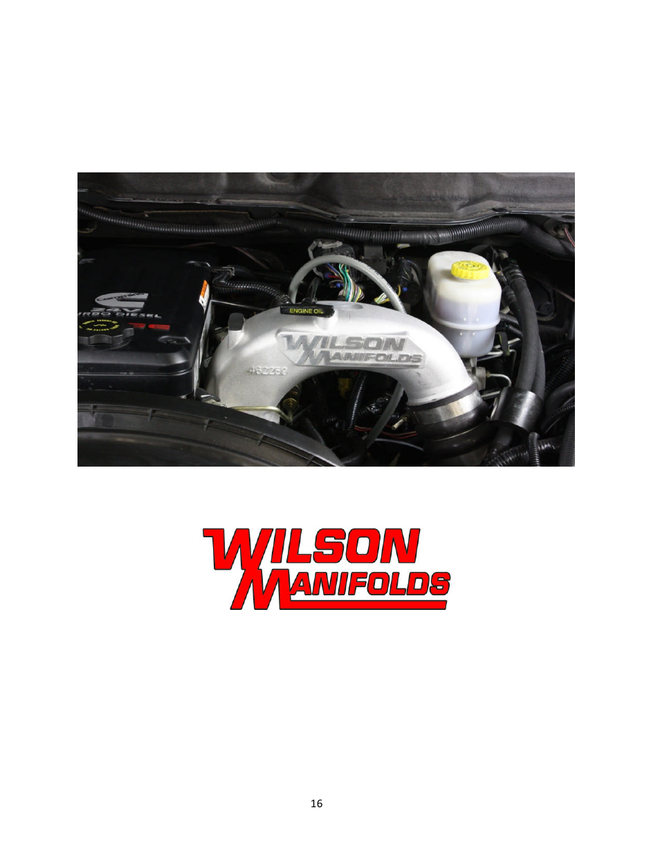 Wilson Manifolds 462259 5.9 Dodge/Cummins Performance Kit User Manual | Page 16 / 16