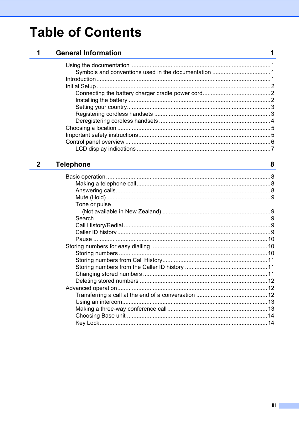 Brother DECT BCL-D70 User Manual | Page 5 / 38