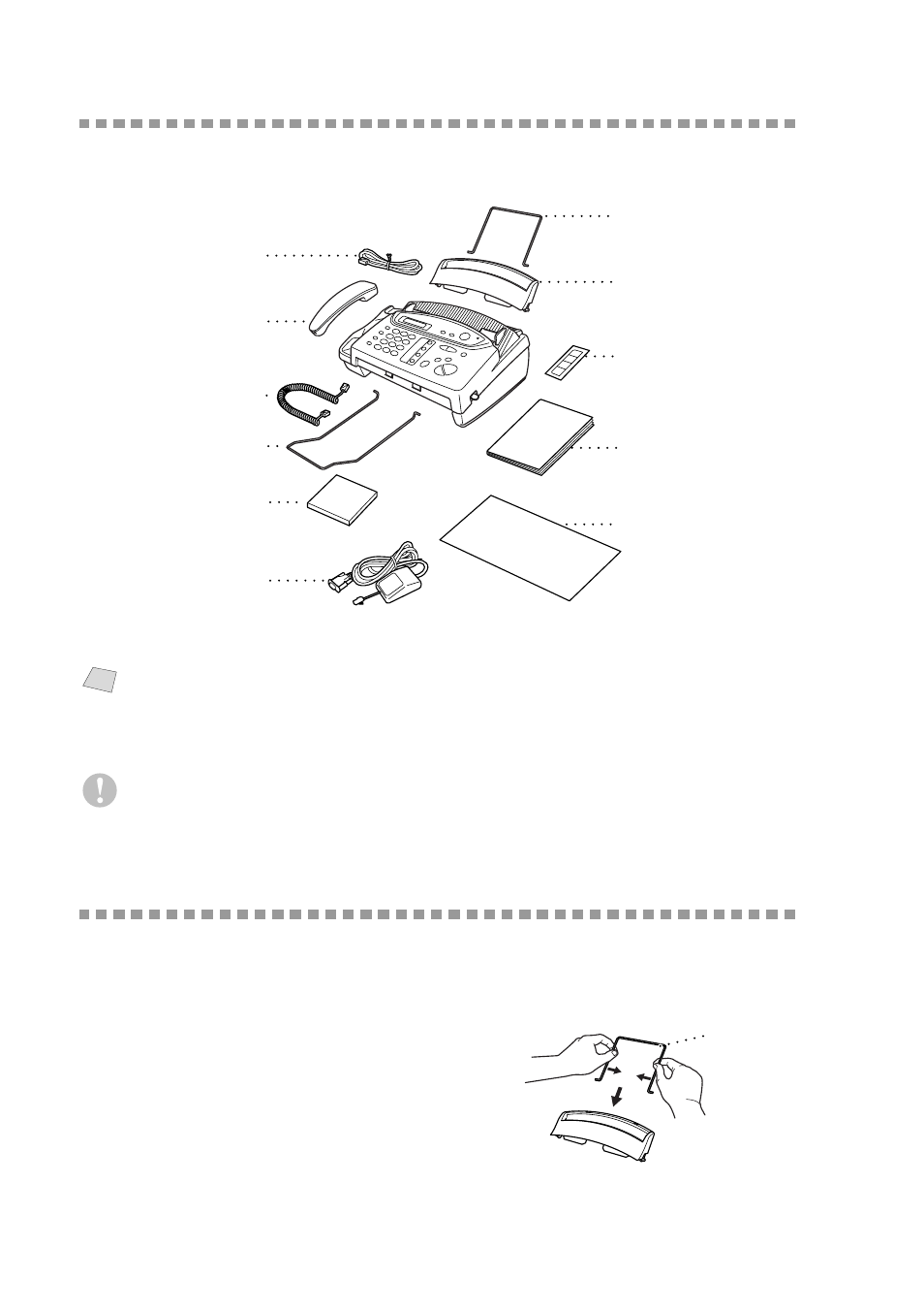 Packing list, Assembly, Attach the paper wire extension | Packing list -2 assembly -2, Attach the paper wire extension -2 | Brother FAX 580MC User Manual | Page 22 / 115