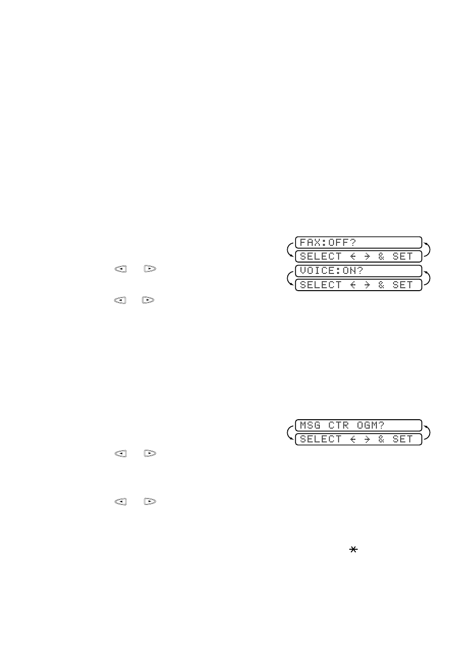 Setting up the message center, Setting message storage, Recording message center outgoing message | Brother FAX 580MC User Manual | Page 67 / 115