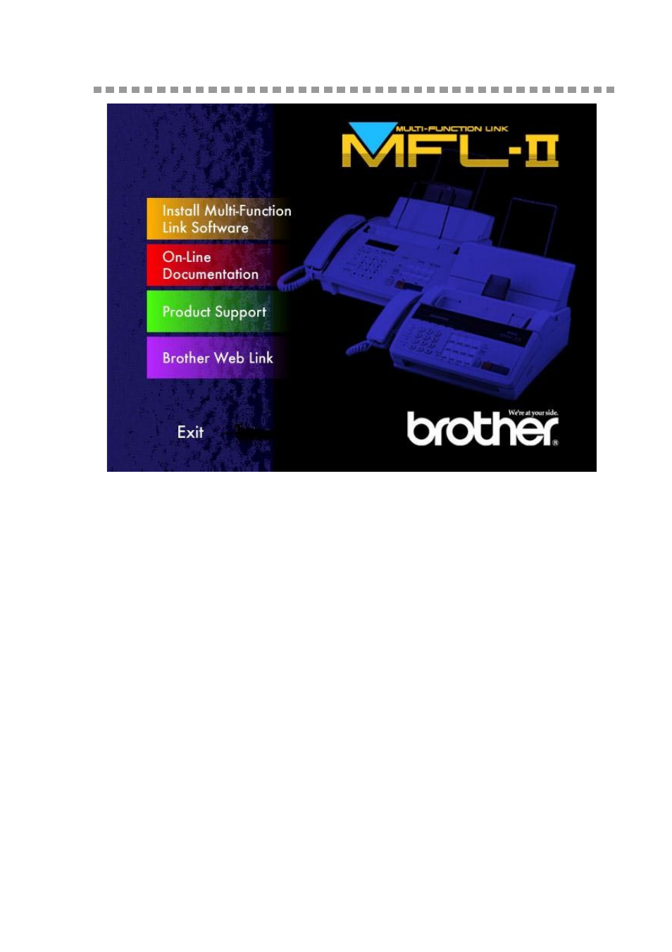 Choosing the software to install, Install multi-function link® software, On-line documentation | Product support, Brother web link, Choosing the software to install -3, Install multi-function link | Brother FAX 580MC User Manual | Page 95 / 115