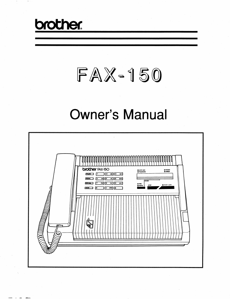 Brother FAX-150 User Manual | 36 pages