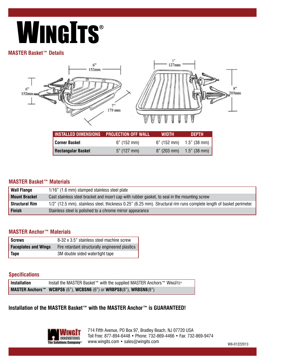 WINGITS MASTER Basket WRBSN8 User Manual | Page 2 / 2