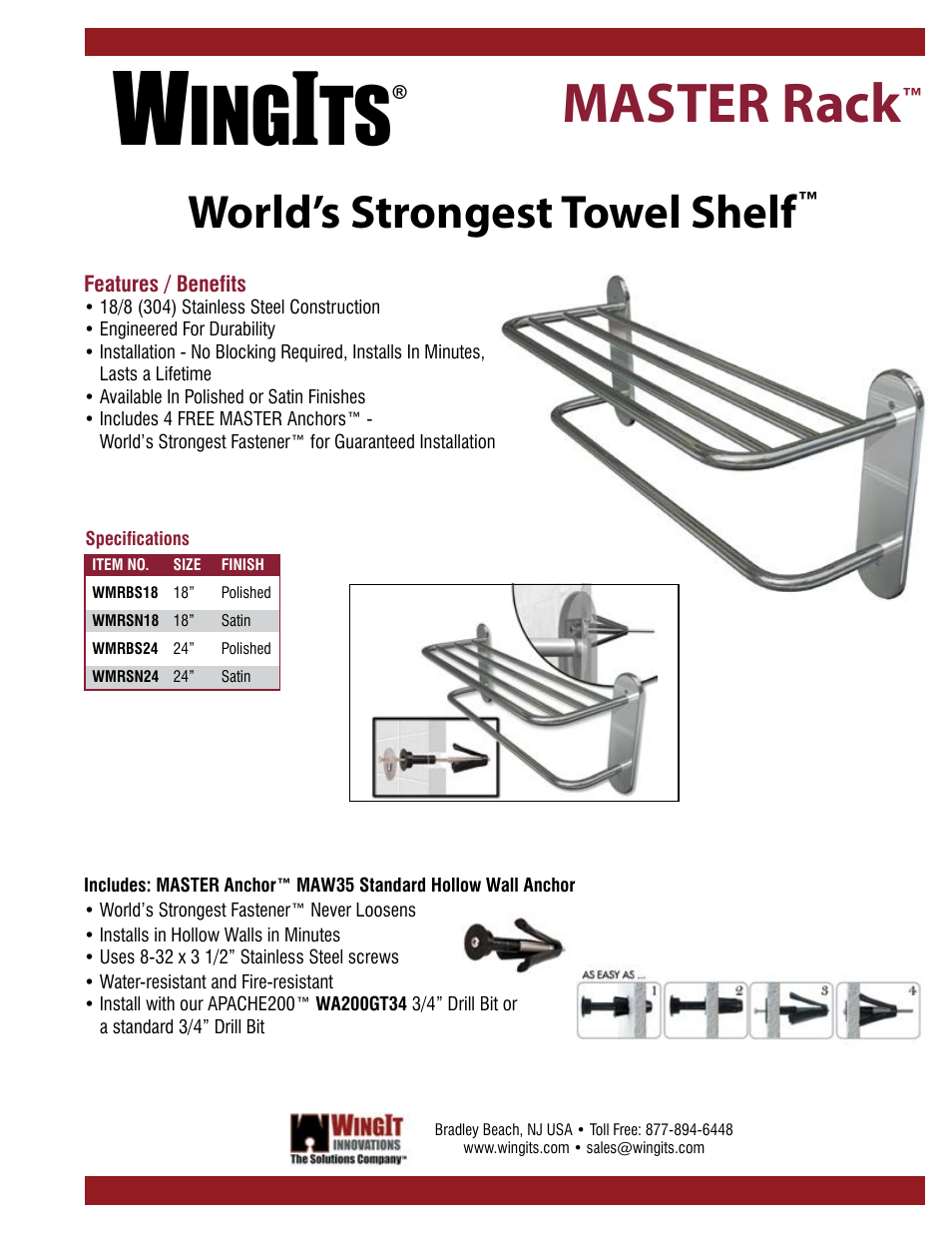 WINGITS MASTER Rack WMRSN24 User Manual | 2 pages