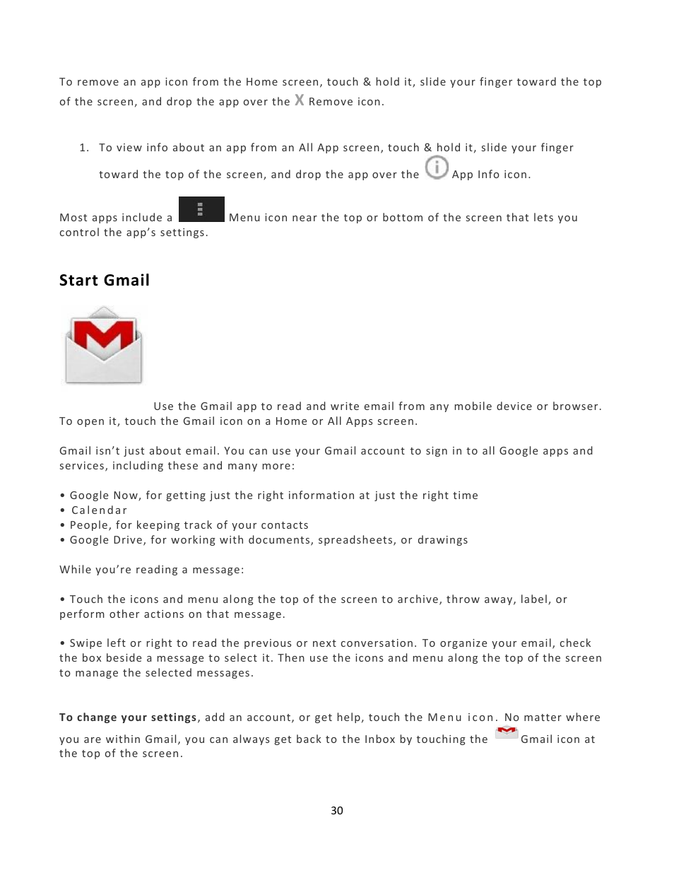 Start gm ail, Start gmail | Wintec FileMate Clear X2 and X4 Tablets User Manual | Page 30 / 58