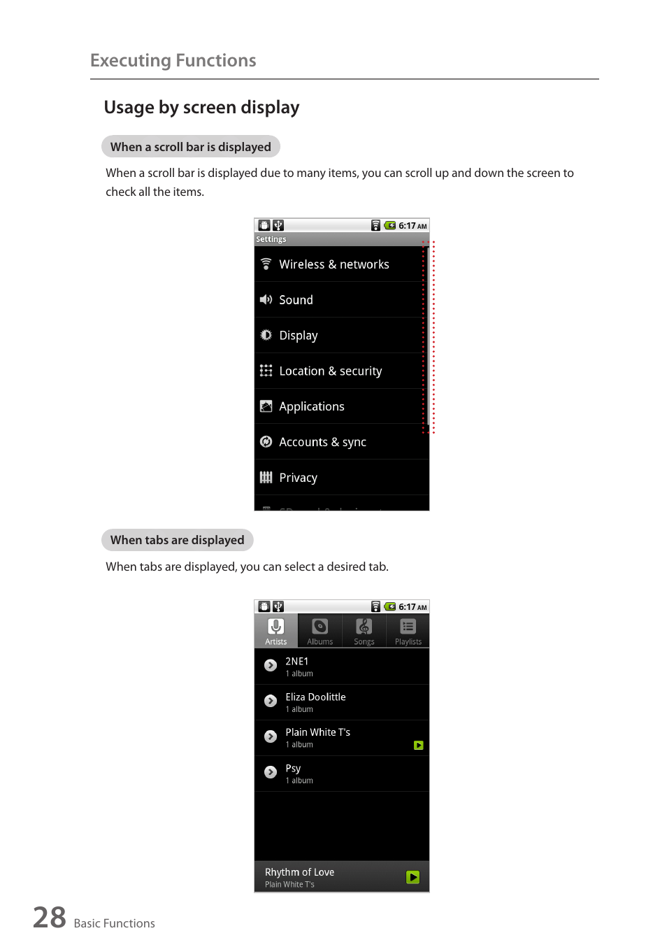 Usage by screen display | Wintec FileMate Identity Tablet User Manual | Page 29 / 98