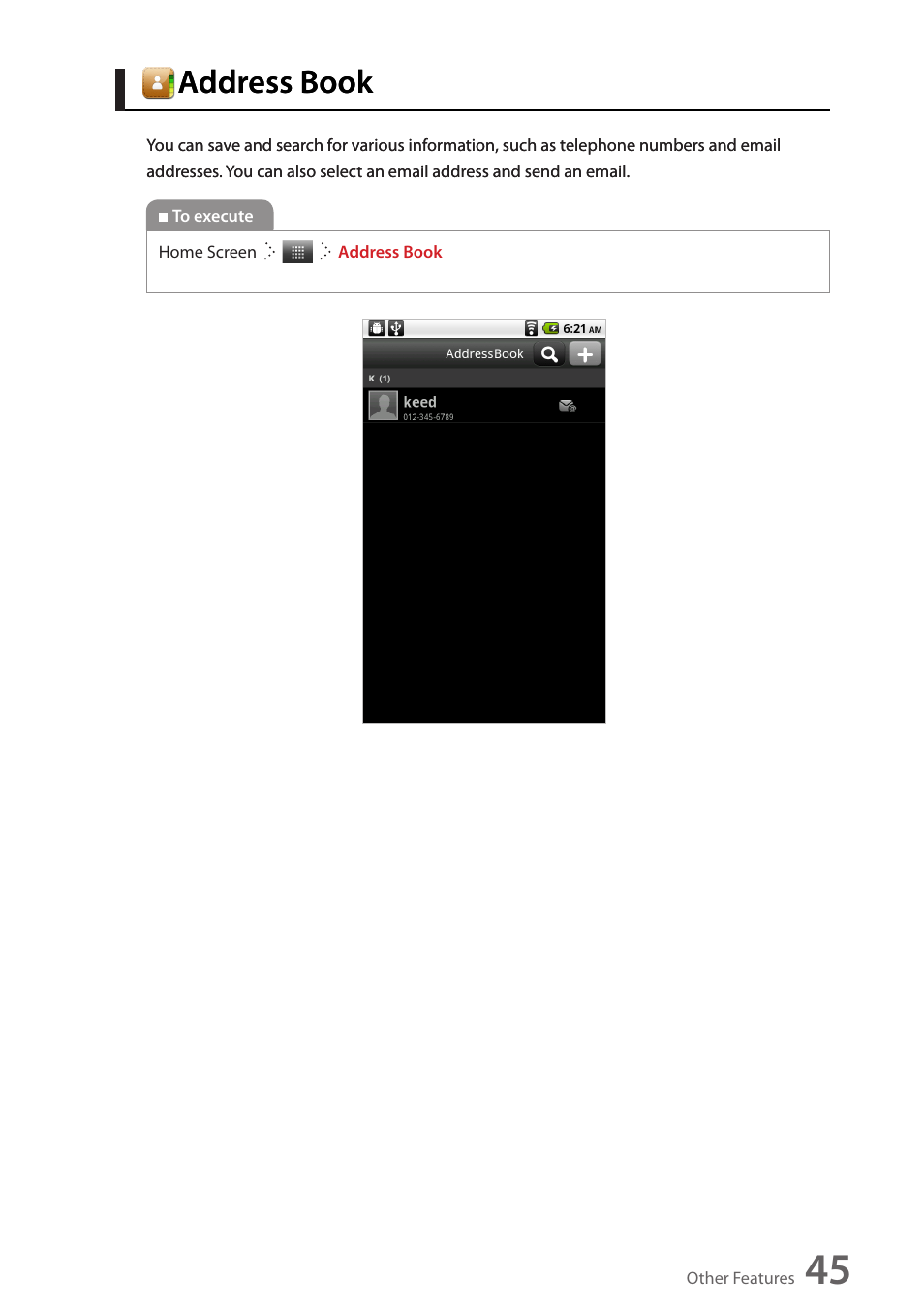 Address book | Wintec FileMate Identity Tablet User Manual | Page 44 / 98