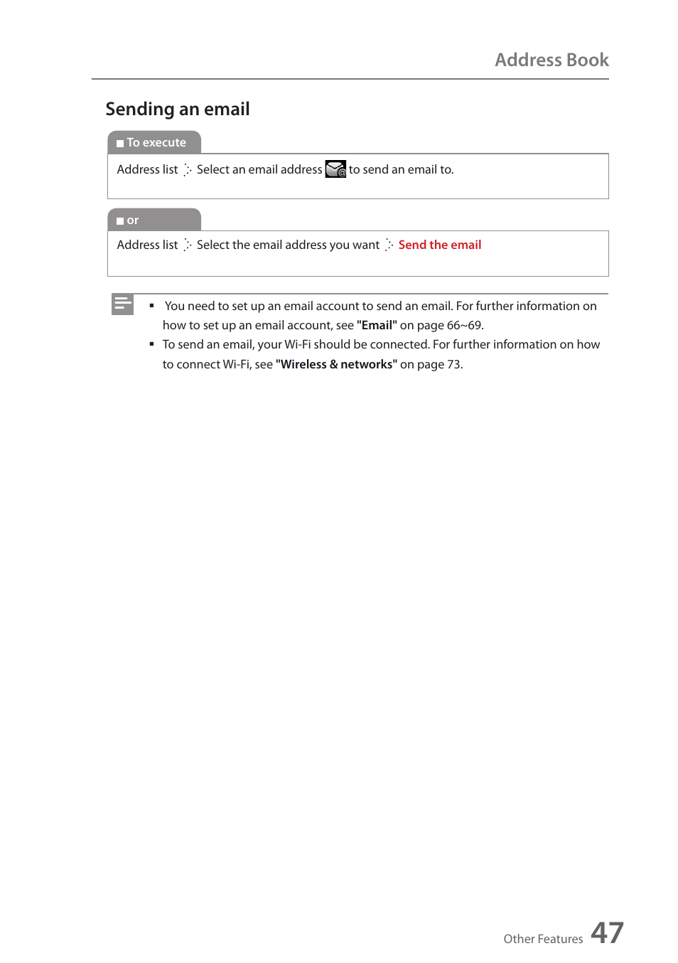 Sending an email, Address book sending an email | Wintec FileMate Identity Tablet User Manual | Page 46 / 98