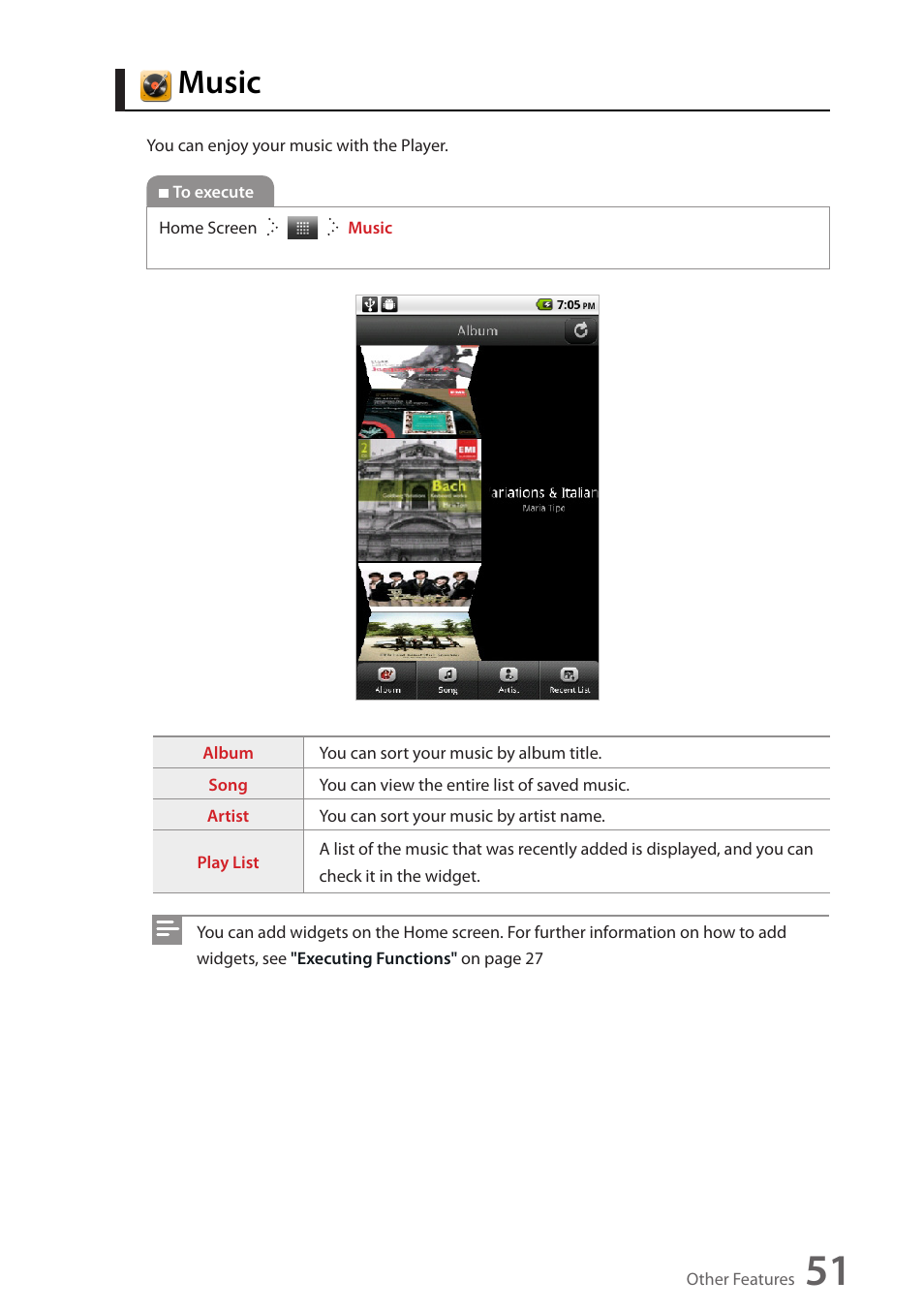 Music | Wintec FileMate Identity Tablet User Manual | Page 50 / 98