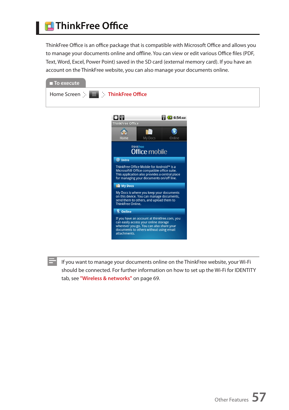 Thinkfree office | Wintec FileMate Identity Tablet User Manual | Page 56 / 98