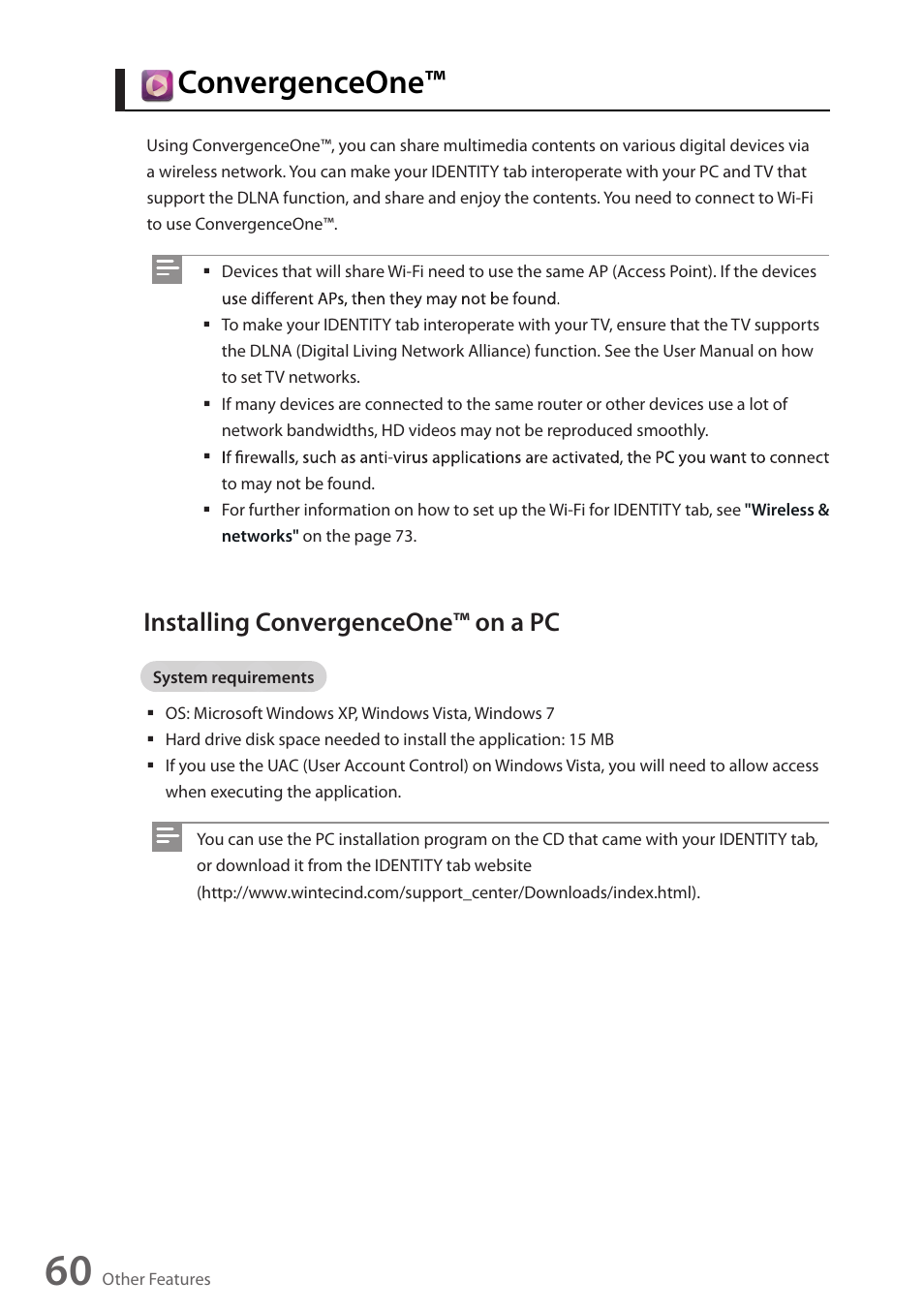 Convergenceone, Installing convergenceone™ on a pc | Wintec FileMate Identity Tablet User Manual | Page 59 / 98