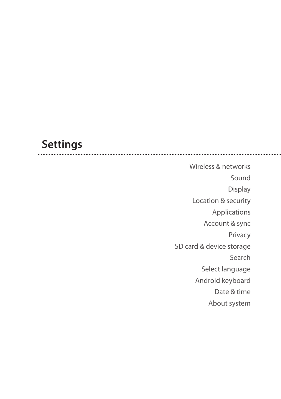Settings | Wintec FileMate Identity Tablet User Manual | Page 71 / 98