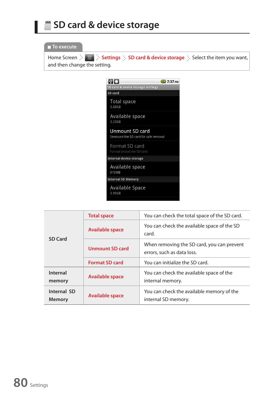 Sd card & device storage | Wintec FileMate Identity Tablet User Manual | Page 79 / 98