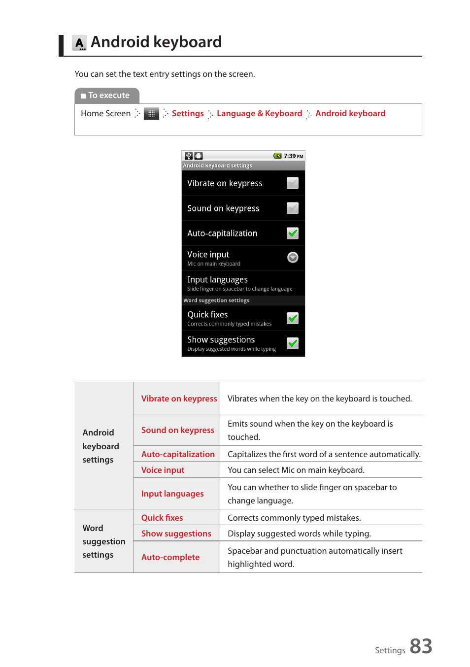 Android keyboard | Wintec FileMate Identity Tablet User Manual | Page 82 / 98