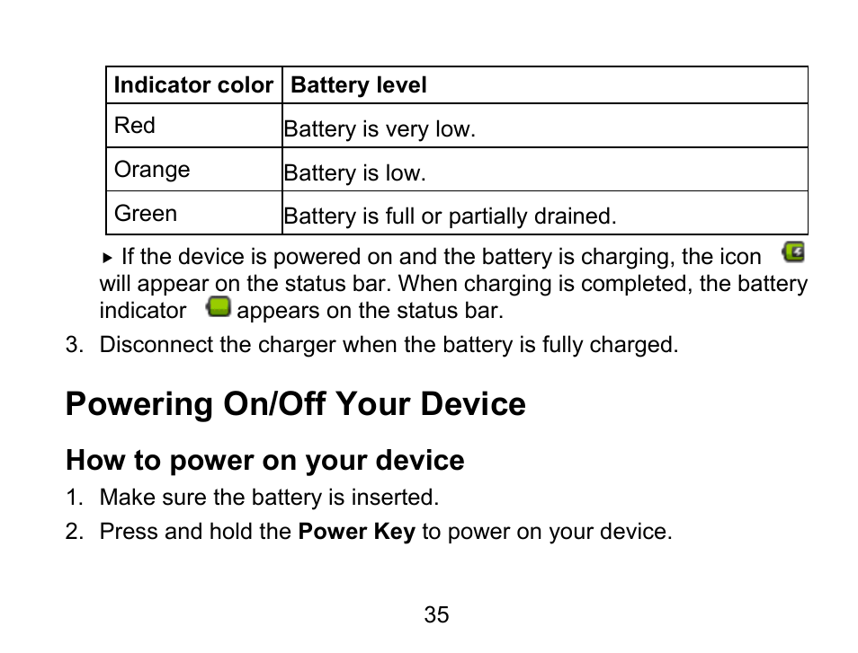 Powering on/off your device, How to power on your device | Wintec FileMate Light Tablet User Manual | Page 35 / 129