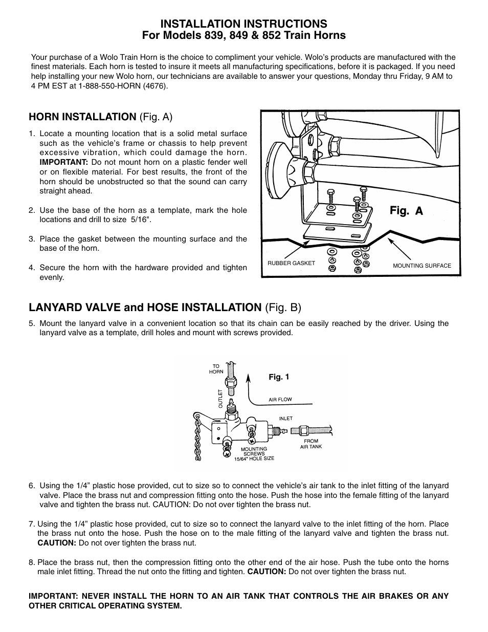 Wolo 849 Siberian Express User Manual | 2 pages