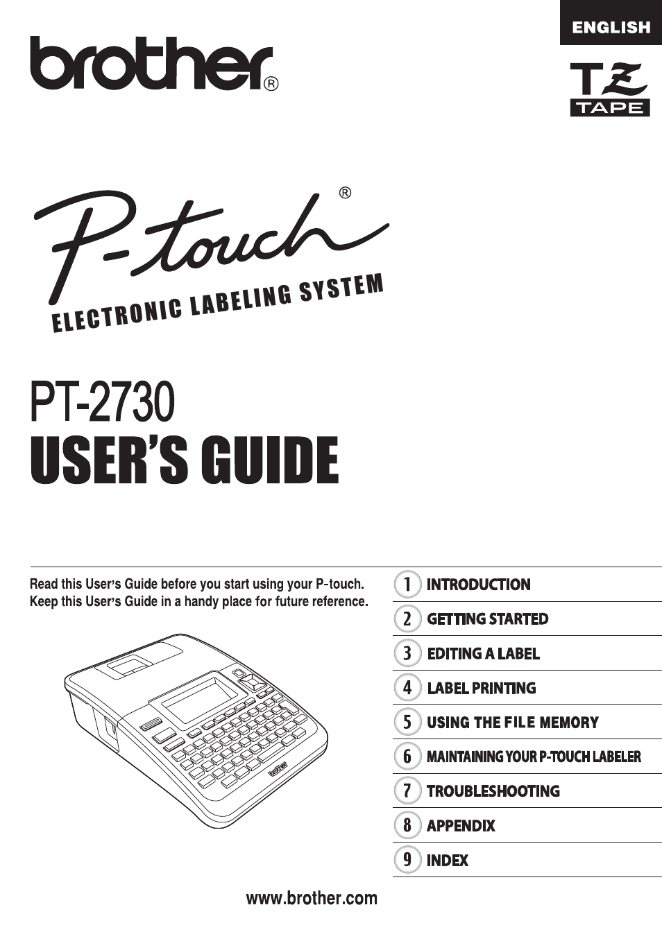 Brother PT-2730 User Manual | 88 pages