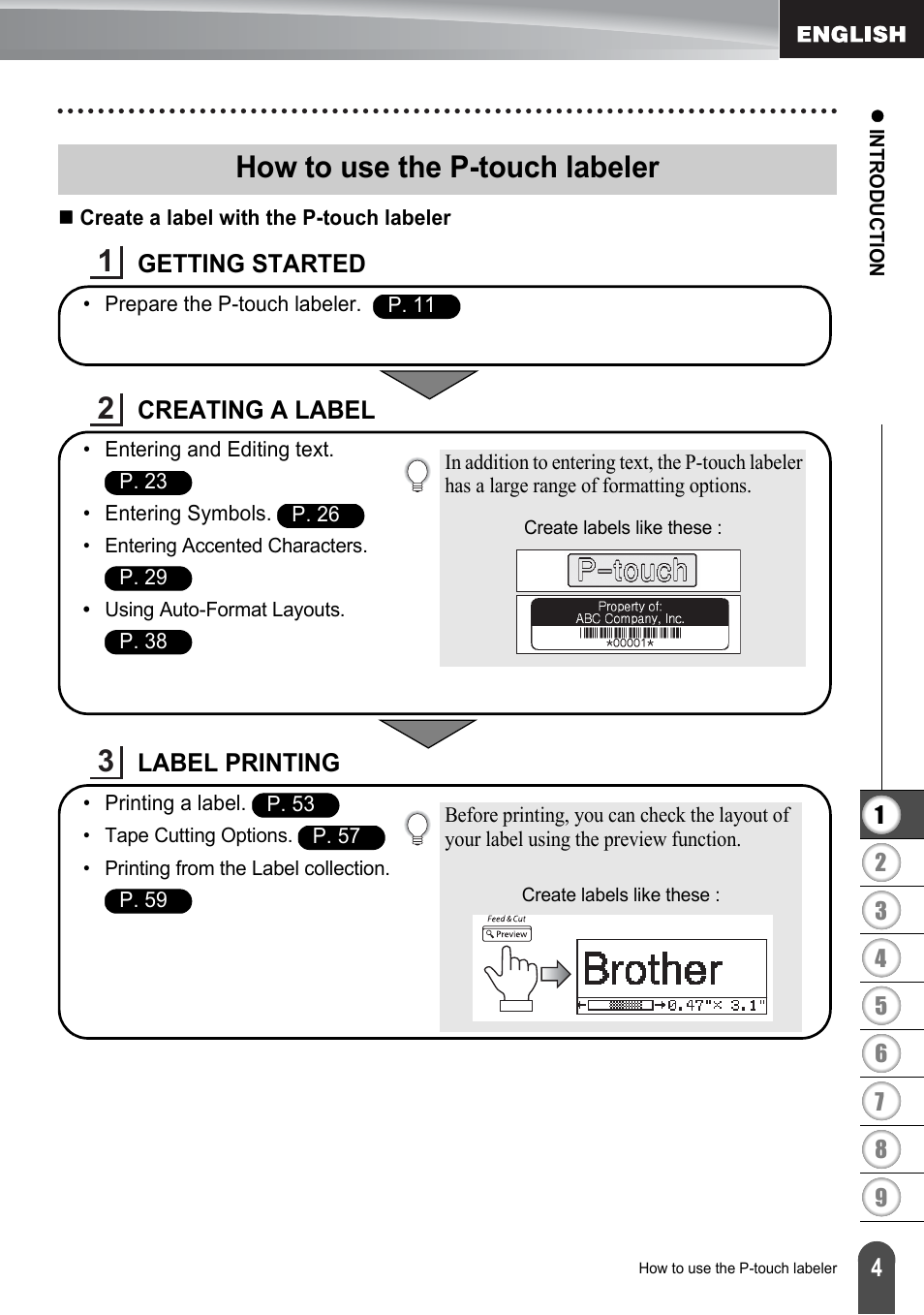 How to use the p-touch labeler, How to use the p-touch labeler 1 | Brother PT-2730 User Manual | Page 11 / 88