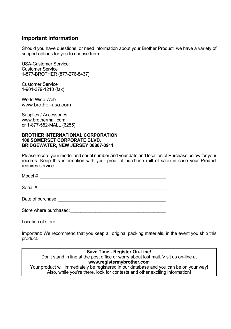 Important information | Brother PT-2730 User Manual | Page 7 / 88