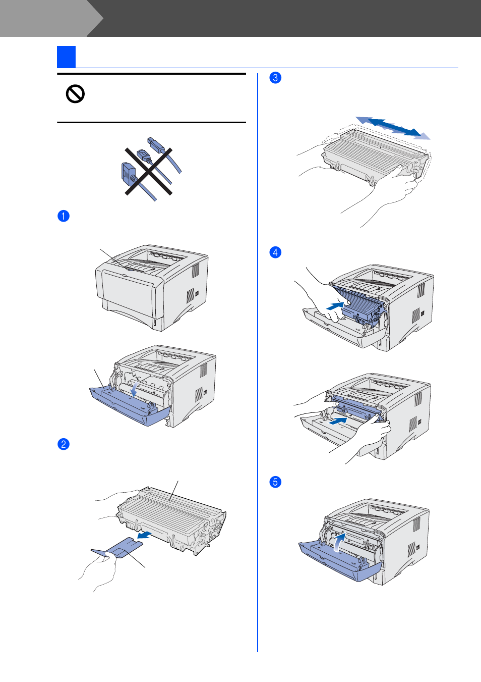 Install the drum unit assembly, Step 1, Setting up your printer | 2install the drum unit assembly | Brother HL 5170DN User Manual | Page 10 / 35