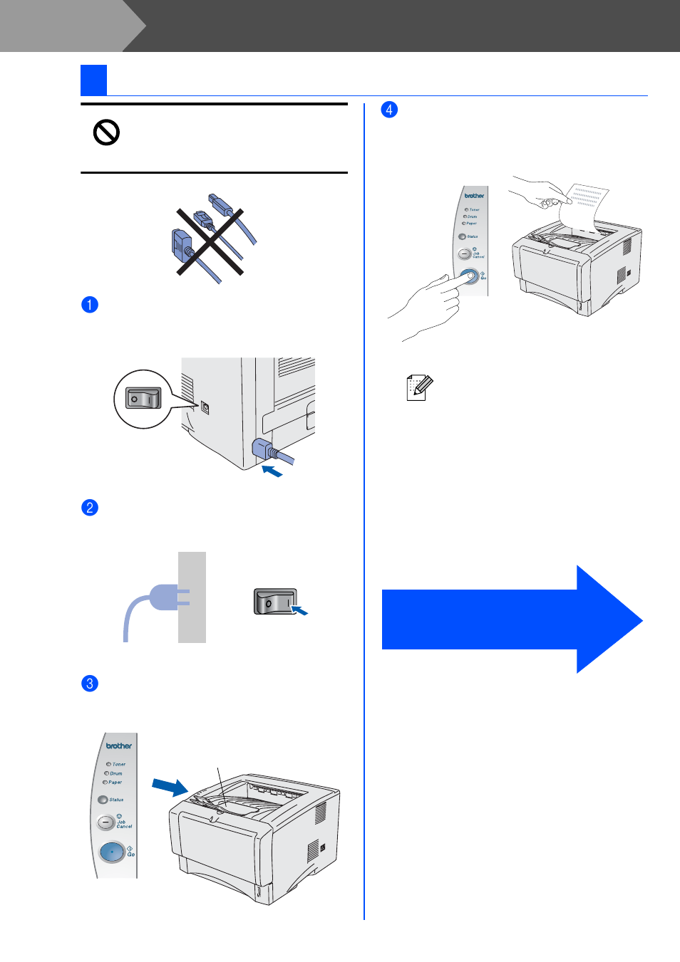Step 1, Setting up your printer, 4print a test page | Brother HL 5170DN User Manual | Page 12 / 35