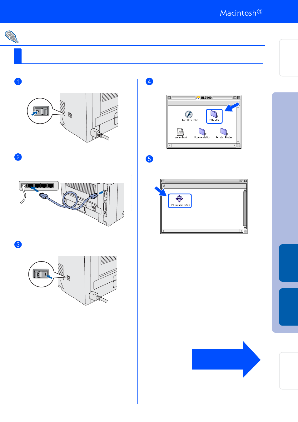 For network interface cable users, For mac os® 8.6 to 9.2 users, For mac os | 6 to 9.2 users | Brother HL 5170DN User Manual | Page 27 / 35