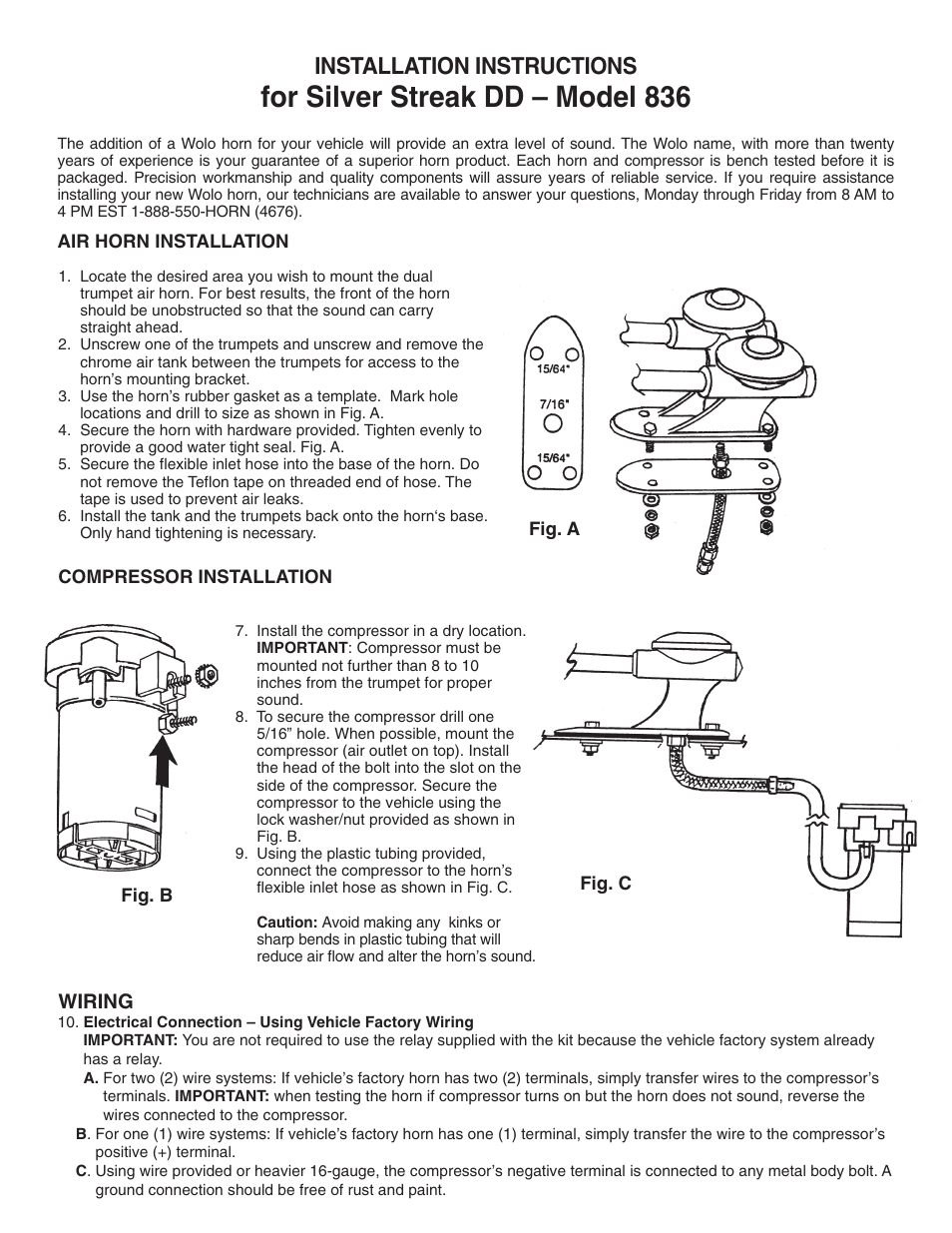 Wolo 836 Silver Streak User Manual | 2 pages