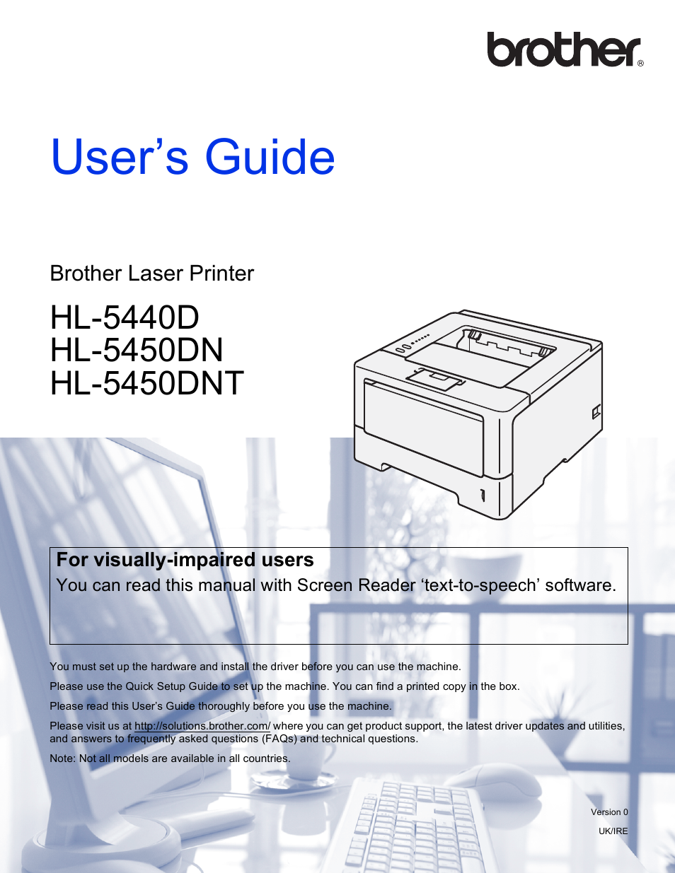 Brother HL-5450DNT User Manual | 167 pages